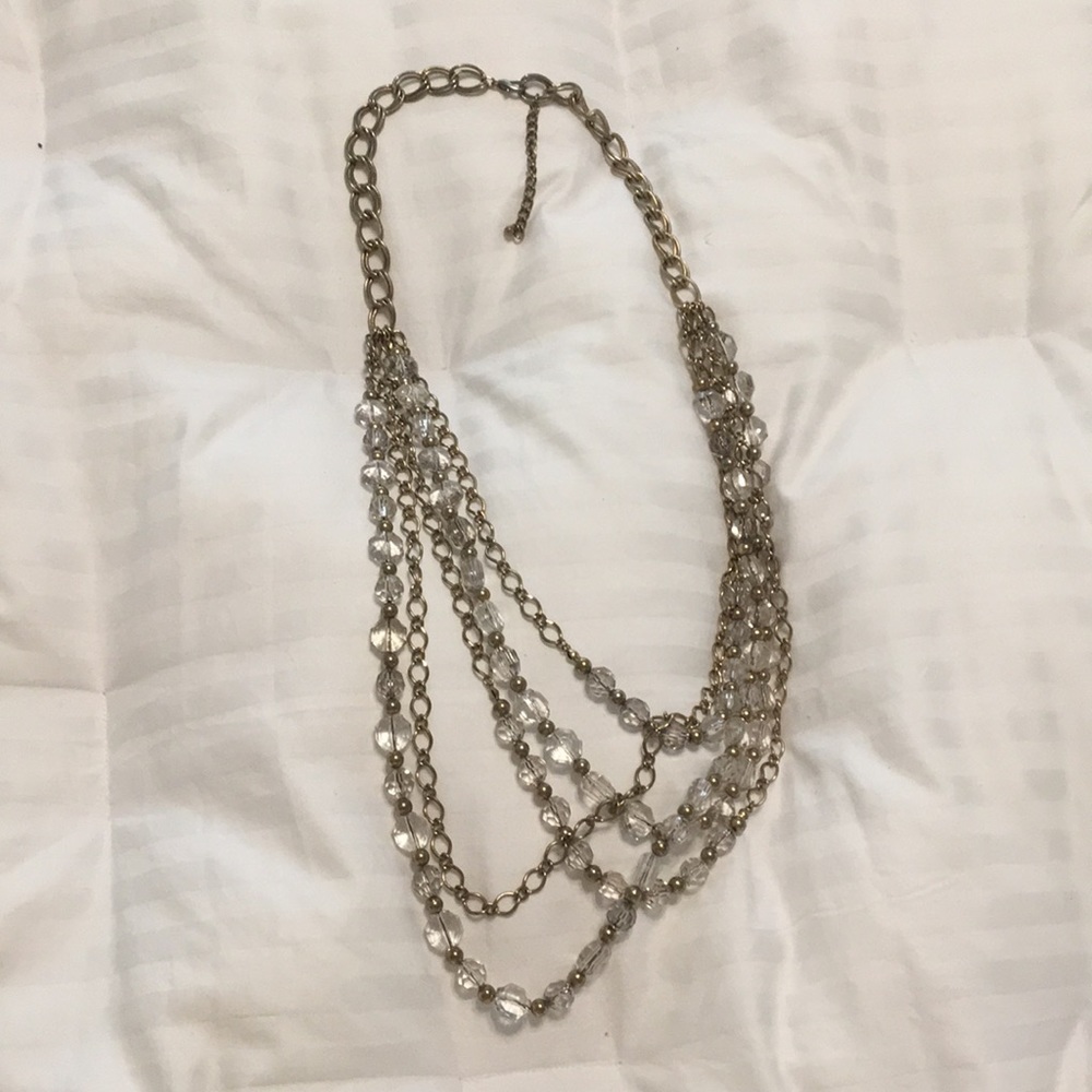 Long gold layered necklace
